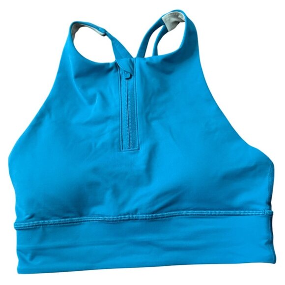 Lululemon Energy High Neck Longline Zip Bra Sz 4 Hawaiian Blue NWT Discontinued - Picture 3 of 16